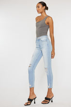 Load image into Gallery viewer, LIGHT WASH DISTRESSED SKINNY DENIM
