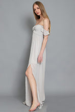 Load image into Gallery viewer, BEIGE SMOCKED MAXI DRESS
