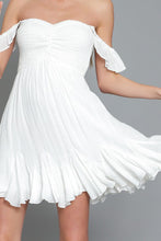 Load image into Gallery viewer, WHITE STRAPLESS RUFFLE DRESS
