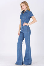 Load image into Gallery viewer, DENIM FLARED JUMPSUIT
