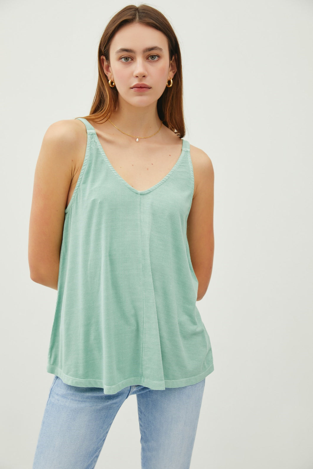 FLOWY RIBBED TANK