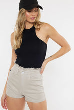 Load image into Gallery viewer, KHAKI RUFFLE WAIST SHORTS
