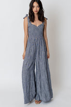 Load image into Gallery viewer, PINSTRIPE  SLEEVELESS JUMPSUIT
