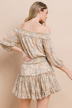 Load image into Gallery viewer, SAGE PAISLEY SMOCKED WAIST DRESS
