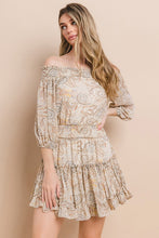 Load image into Gallery viewer, SAGE PAISLEY SMOCKED WAIST DRESS
