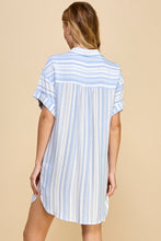 Load image into Gallery viewer, STRIPED SHIRT DRESS
