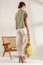 Load image into Gallery viewer, GAUZE COLLARED TOP (MATCHING SHORTS)
