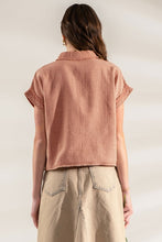 Load image into Gallery viewer, GAUZE COLLARED TOP (MATCHING SHORTS)
