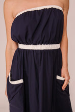 Load image into Gallery viewer, CONTRAST STRAPLESS MIDI DRESS
