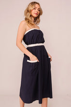 Load image into Gallery viewer, CONTRAST STRAPLESS MIDI DRESS
