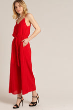 Load image into Gallery viewer, RED BELTED JUMPSUIT

