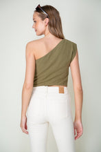 Load image into Gallery viewer, OLIVE ONE SHOULDER TOP
