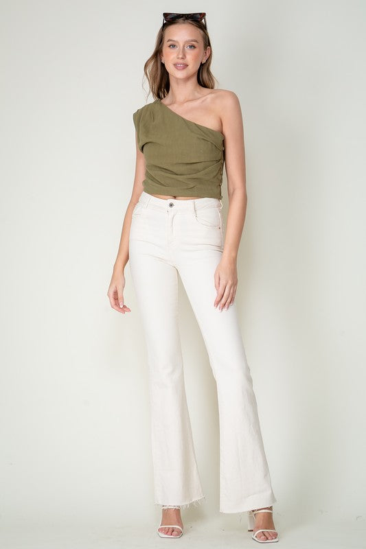 OLIVE ONE SHOULDER TOP