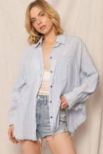 Load image into Gallery viewer, OVERSIZED INDIGO STRIPED SHIRT
