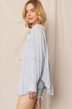 Load image into Gallery viewer, OVERSIZED INDIGO STRIPED SHIRT
