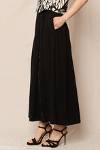 Load image into Gallery viewer, BLACK OVERLAP MIDI SKIRT
