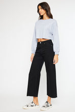 Load image into Gallery viewer, BLK WIDE LEG CROPPED DENIM
