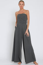 Load image into Gallery viewer, GRAY BELTED WIDE LEG JUMPSUIT
