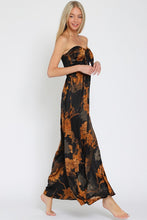 Load image into Gallery viewer, BLK/RUST STRAPLESS JUMPSUIT
