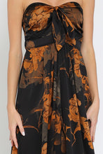 Load image into Gallery viewer, BLK/RUST STRAPLESS JUMPSUIT
