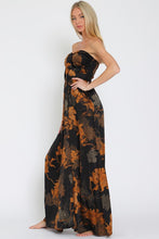 Load image into Gallery viewer, BLK/RUST STRAPLESS JUMPSUIT
