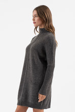 Load image into Gallery viewer, GRAY MOCK NECK SWEATER DRESS
