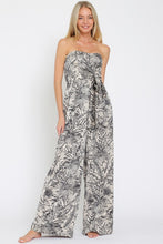 Load image into Gallery viewer, ABSTRACT FLORAL STRAPLESS JUMPSUIT
