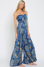 Load image into Gallery viewer, ROYAL FLORAL STRAPLESS JUMPSUIT
