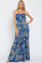 Load image into Gallery viewer, ROYAL FLORAL STRAPLESS JUMPSUIT
