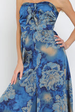 Load image into Gallery viewer, ROYAL FLORAL STRAPLESS JUMPSUIT
