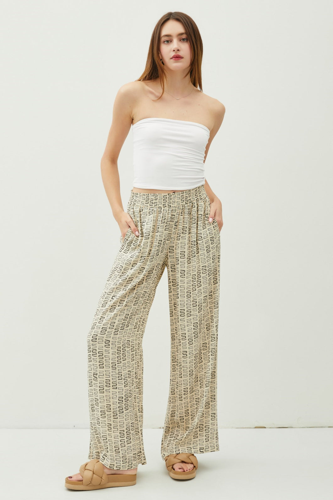 SQUIGGLE PRINT PALAZZO PANTS