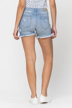 Load image into Gallery viewer, LT. WASH DISTRESSED DENIM SHORTS
