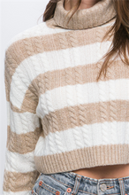 Load image into Gallery viewer, STRIPED TURTLENECK SWEATER
