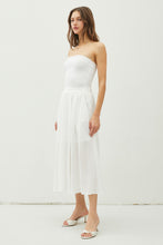 Load image into Gallery viewer, WHITE CRINKLE MIDI SKIRT
