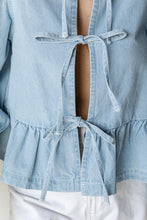 Load image into Gallery viewer, FRONT BOW DENIM TOP
